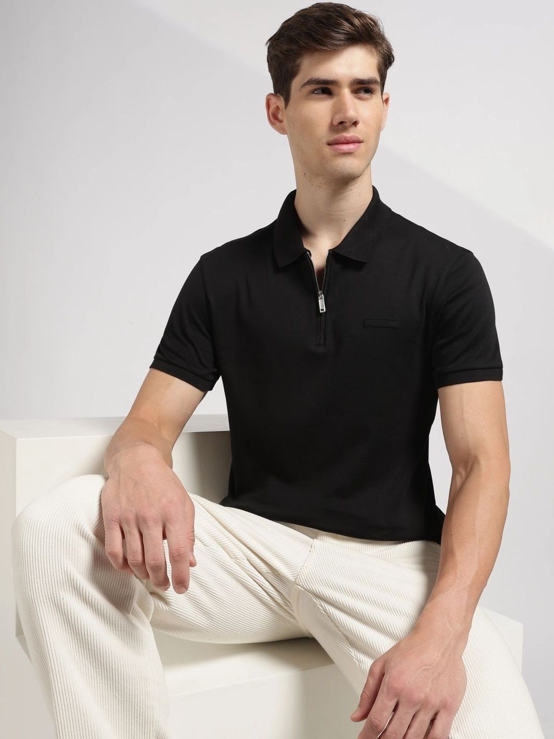 Men's Solid Regular fit Cotton Polo t-Shirt