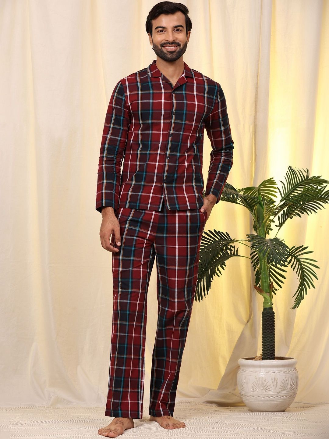 BStories Men Checked Night suit-picture-54