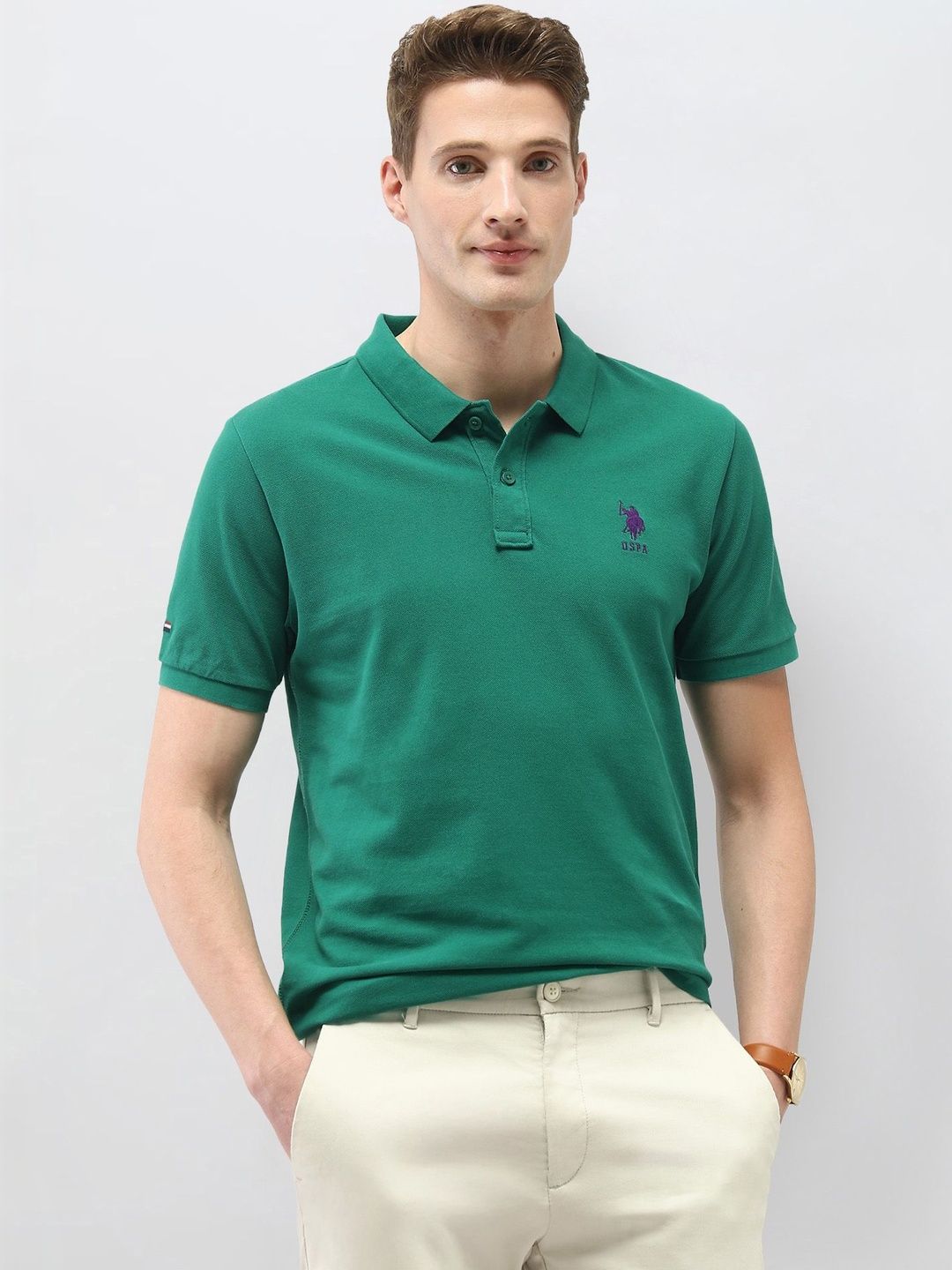 U.S. Polo Assn. Men's Solid Slim Fit Polo Shirt Tshirts-picture-14