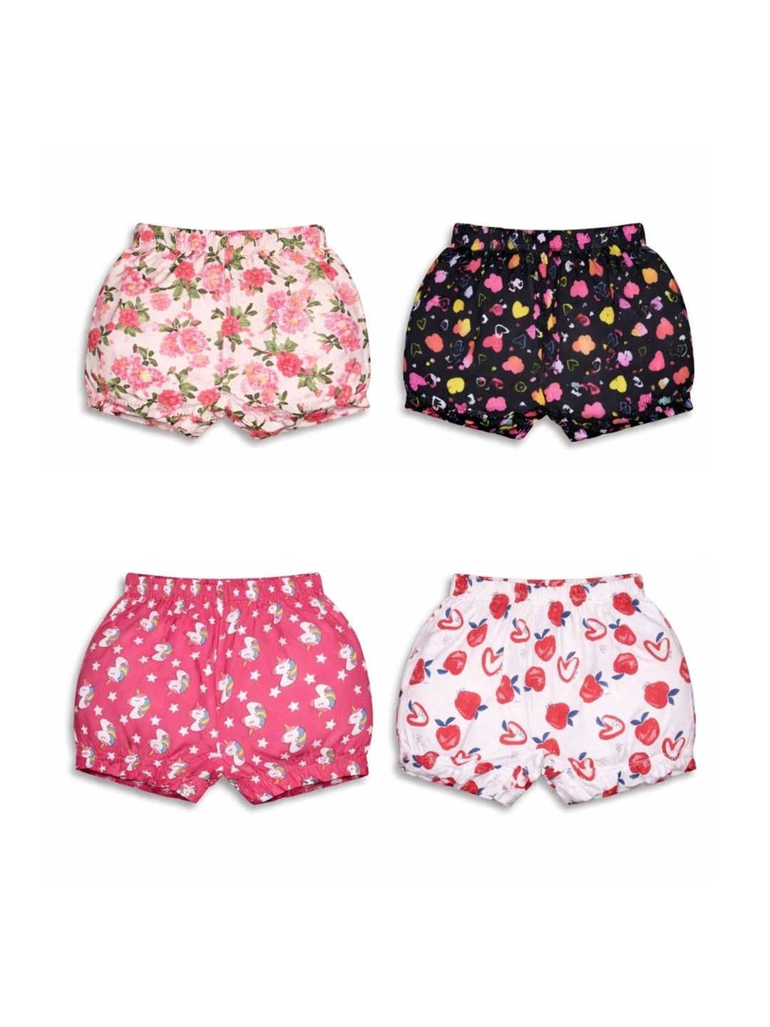 CUCUMBER Girls Pack of 4 Printed Cotton Basic Briefs-picture-14
