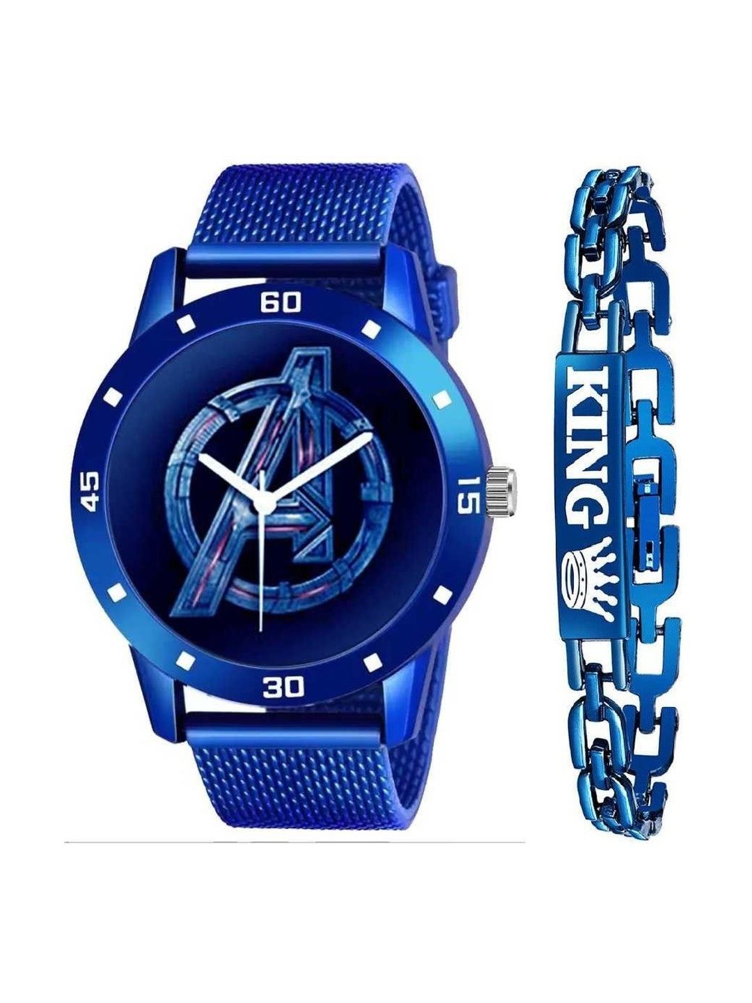 SELLORIA Men Dial & Stainless Steel Bracelet Straps Watch BL_0009_Blue_Avngr_Blu_Kng_Brclt-image-35