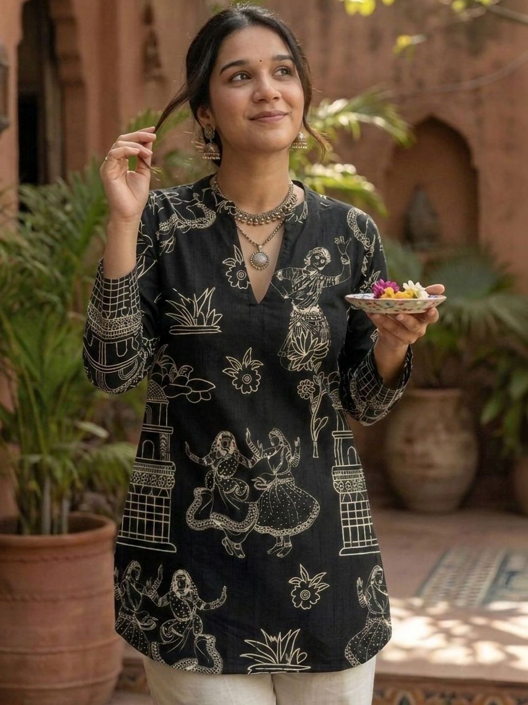 Anouk Mirage Ethnic Motifs Printed Pure Cotton Blend Kurti-image-20