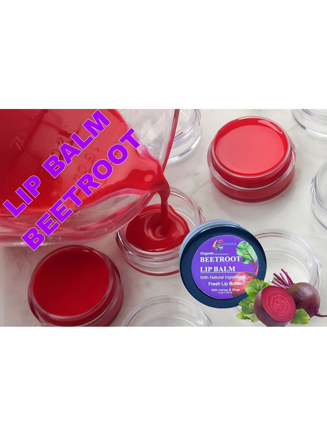 Elecsera Beetroot Lip Balm With Honey & Ghee - 10 g-picture-31