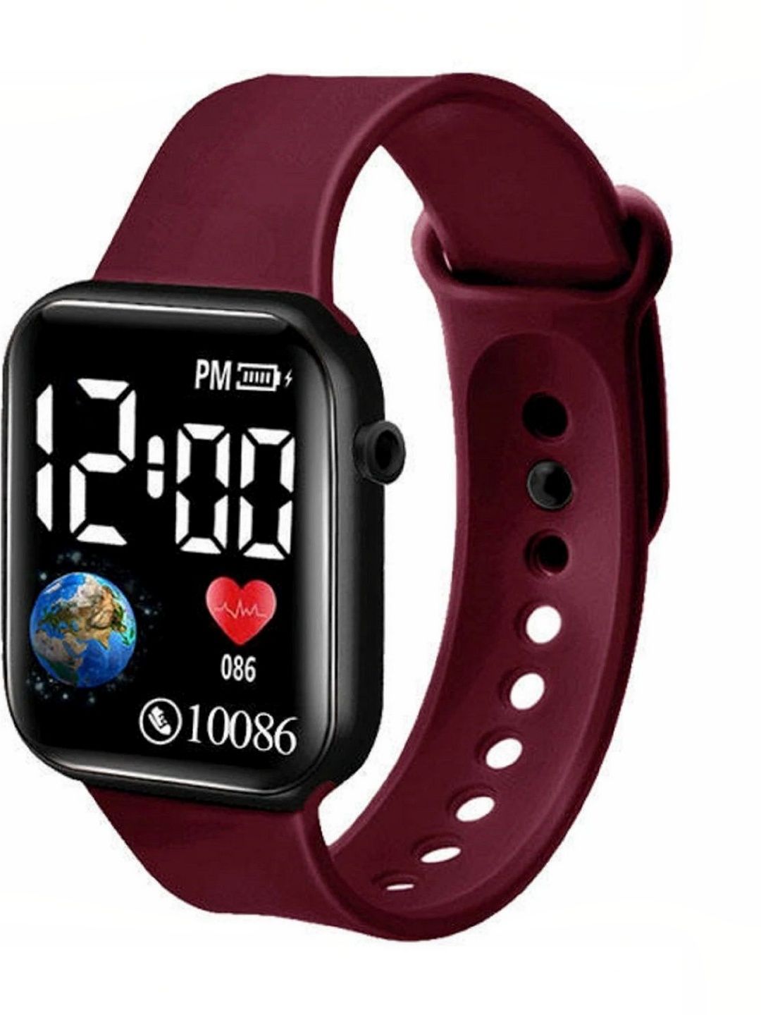 mivaan Unisex Kids Dial & Straps Watch sh-Earth Maroon Led_&-picture-42