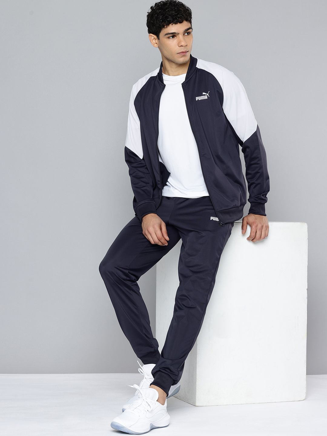 Puma Colorblocked Mock Collar Sports Tracksuit-picture-44