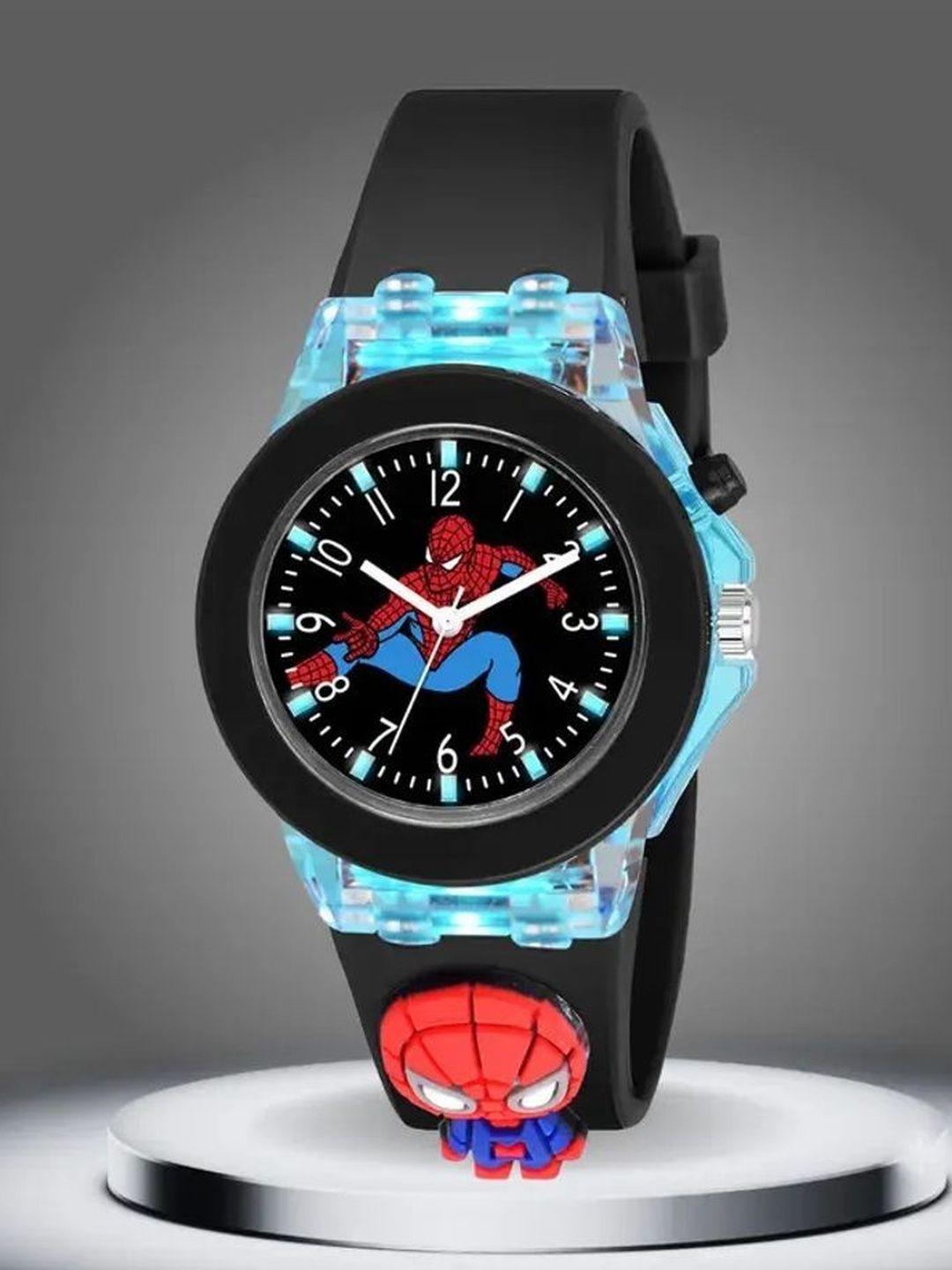 SELLORIA Unisex Kids Dial & Stainless Steel Bracelet Style Straps Watch 20__LC_blk_spiderman-picture-24