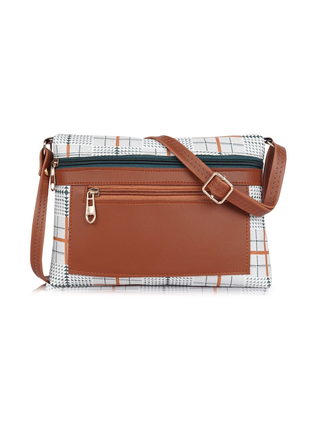 DANIEL CLARK Geometric Checked PU Sling Bag-picture-19
