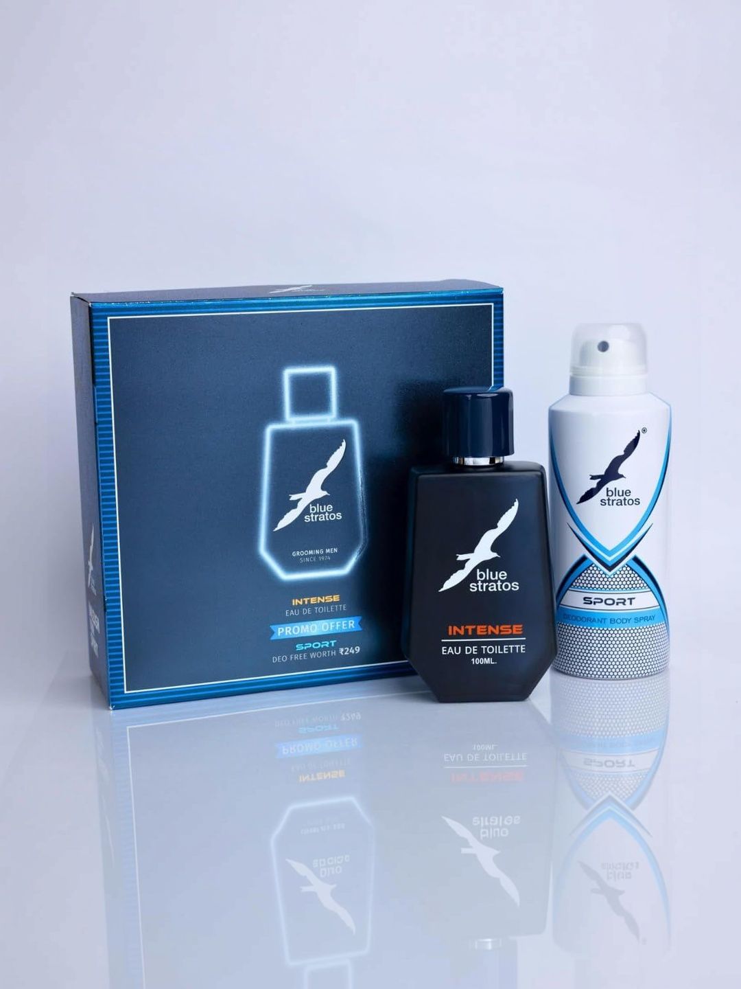 Blue Stratos Intense Men Set Of 2 Long Lasting Eau De Toilette - 100 ml & Deodorent-picture-10
