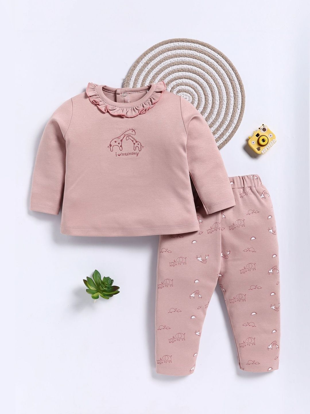 BABY GO Girls Round Neck T-shirt With Pyjamas-image-22