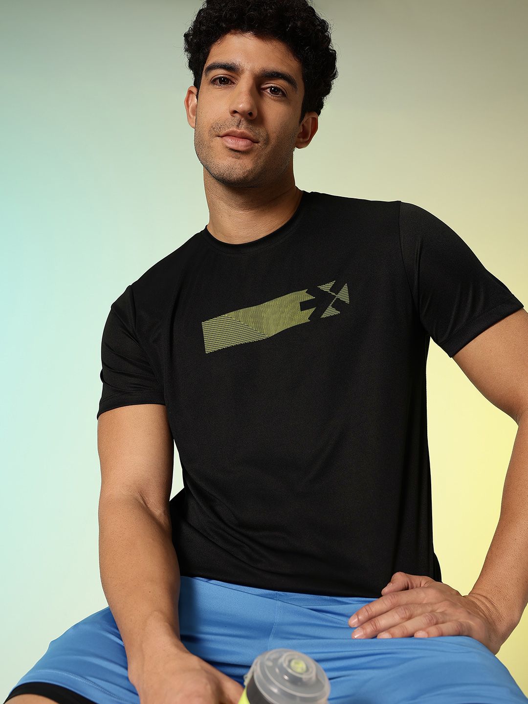 HRX by Hrithik Roshan Brand Logo Printed Rapid-Dry Training T-shirt-picture-29