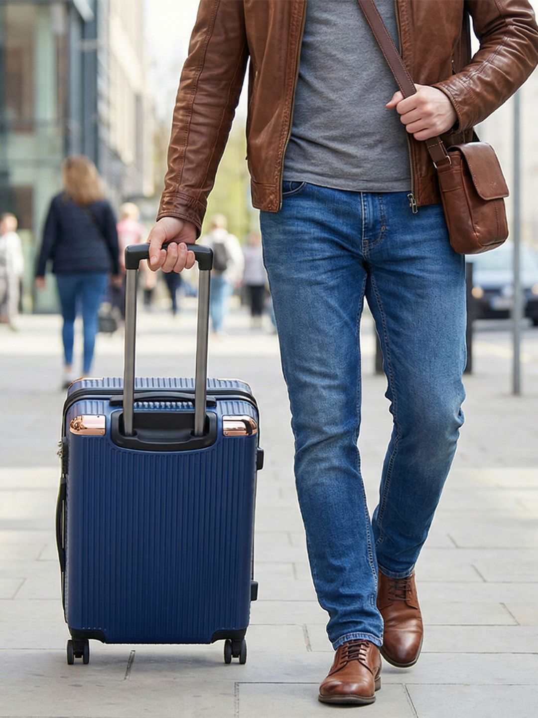 LOUIS POLO SkyTrail Textured Hard Sided Large Trolley Suitcase - Volume 117 L-picture-29
