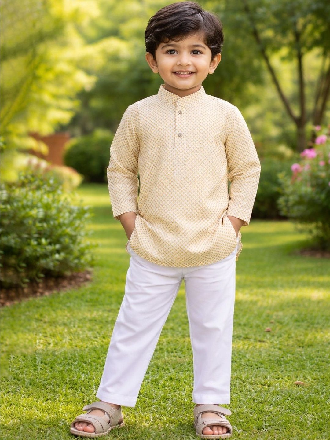 Sangria Boys Printed Kurta Set-image-20