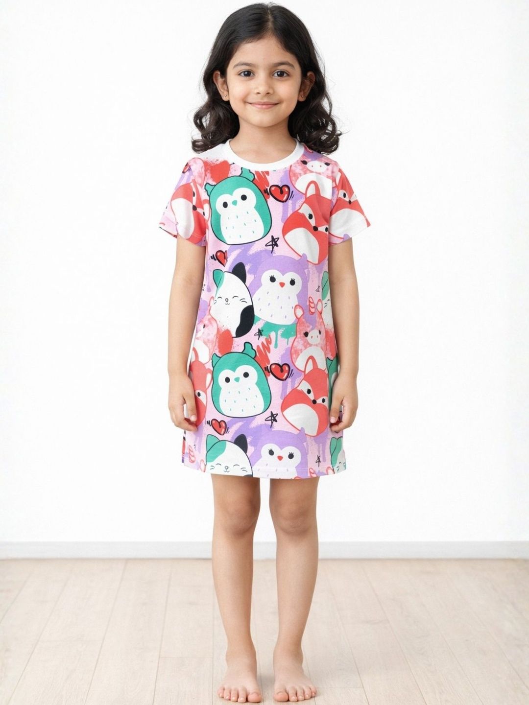 Anthrilo Girls Printed Nightdress-picture-17