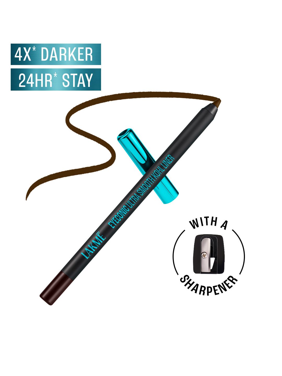 Lakme 9 To 5 Eyeconic Ultra Smooth Kohl Liner with Sharpener - Intense Brown-picture-17