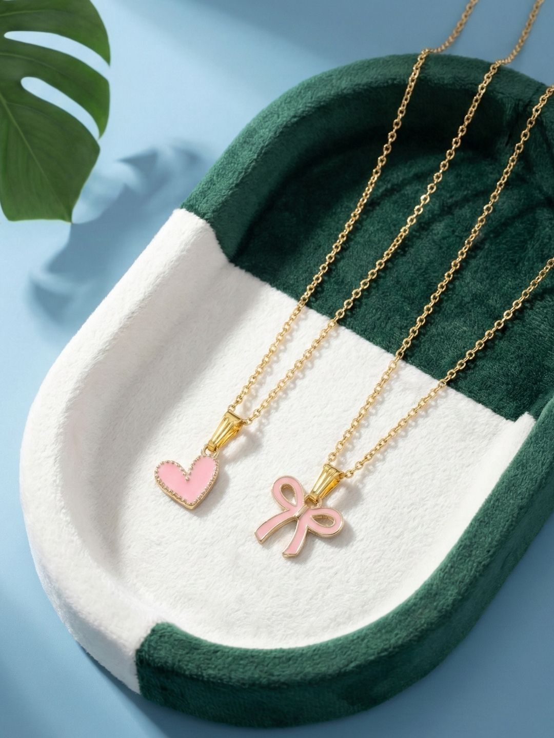 Lara Karen Set Of 2 Gold-Plated Pendants With Chains-picture-34