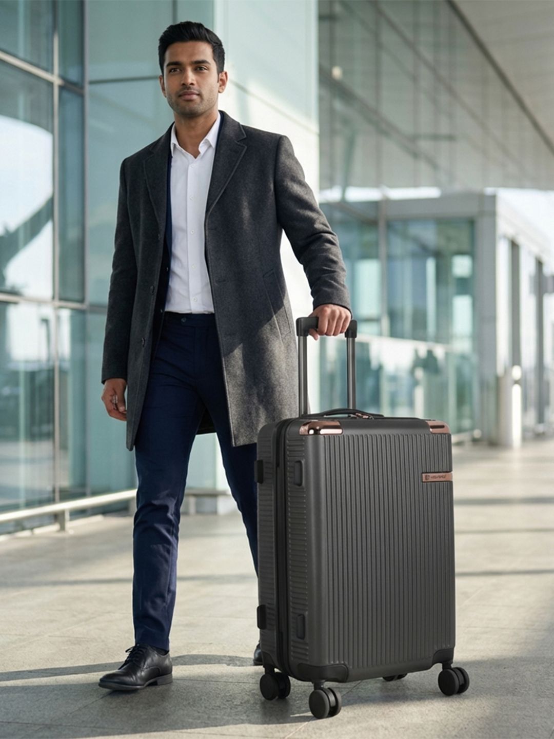 LOUIS POLO SkyTrail Textured Hard Sided Large Trolley Suitcase- Volume 117 L-picture-17