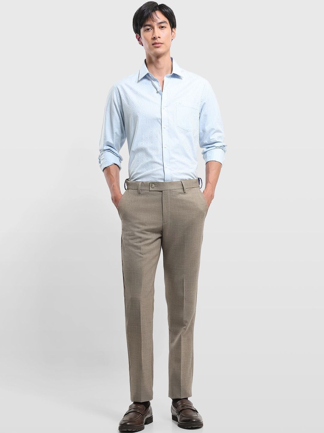 Arrow Men's Textured Hudson Regular Fit 1851 Trousers-picture-11