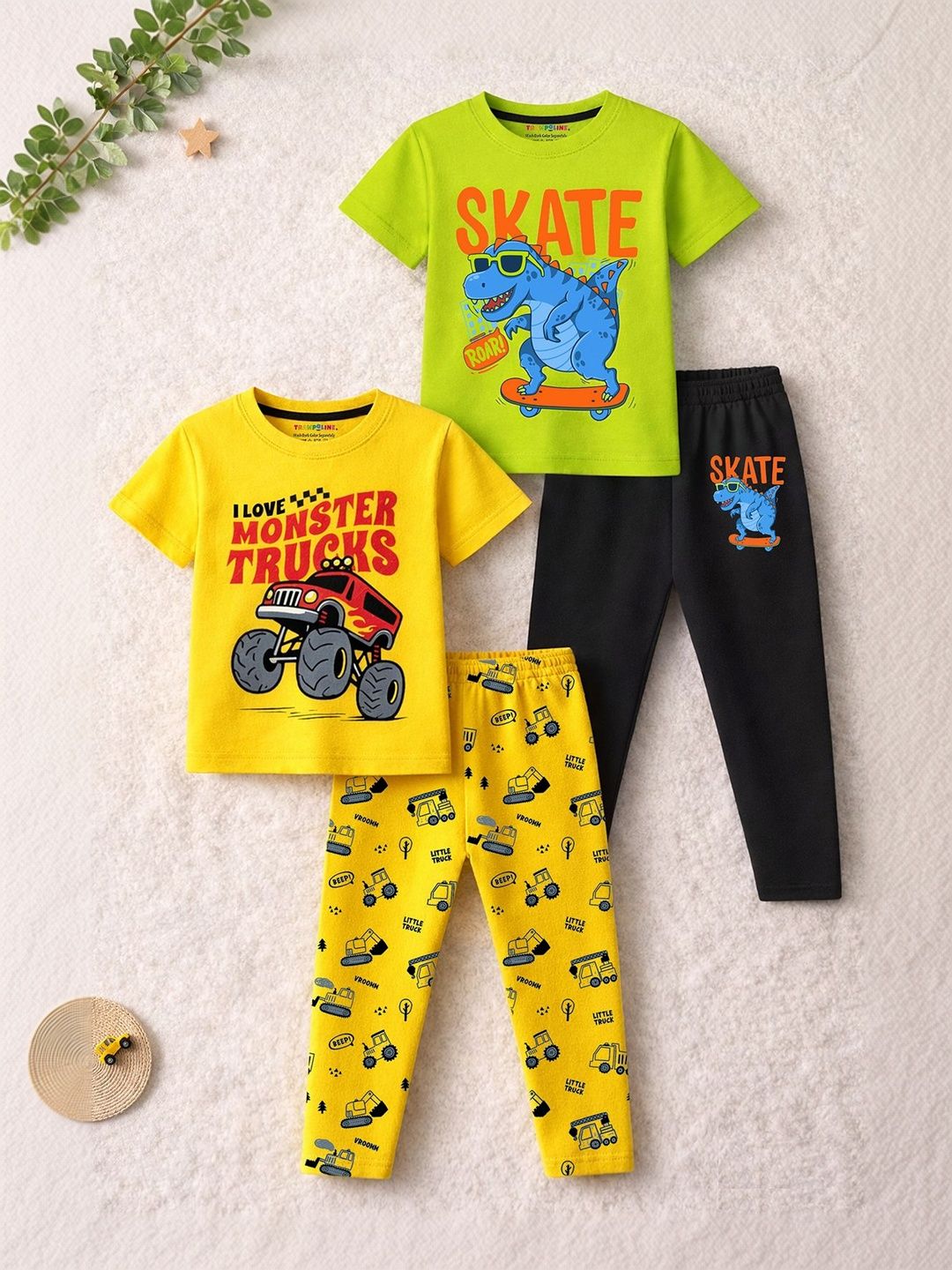 YK X Trampoline Boys Printed T-shirt with Pyjamas-picture-34