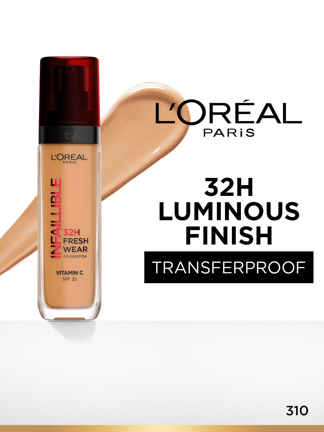 LOreal Paris Infallible 32H Fresh Wear SPF25 Foundation with Vitamin C 30 ml - No 310-image-43