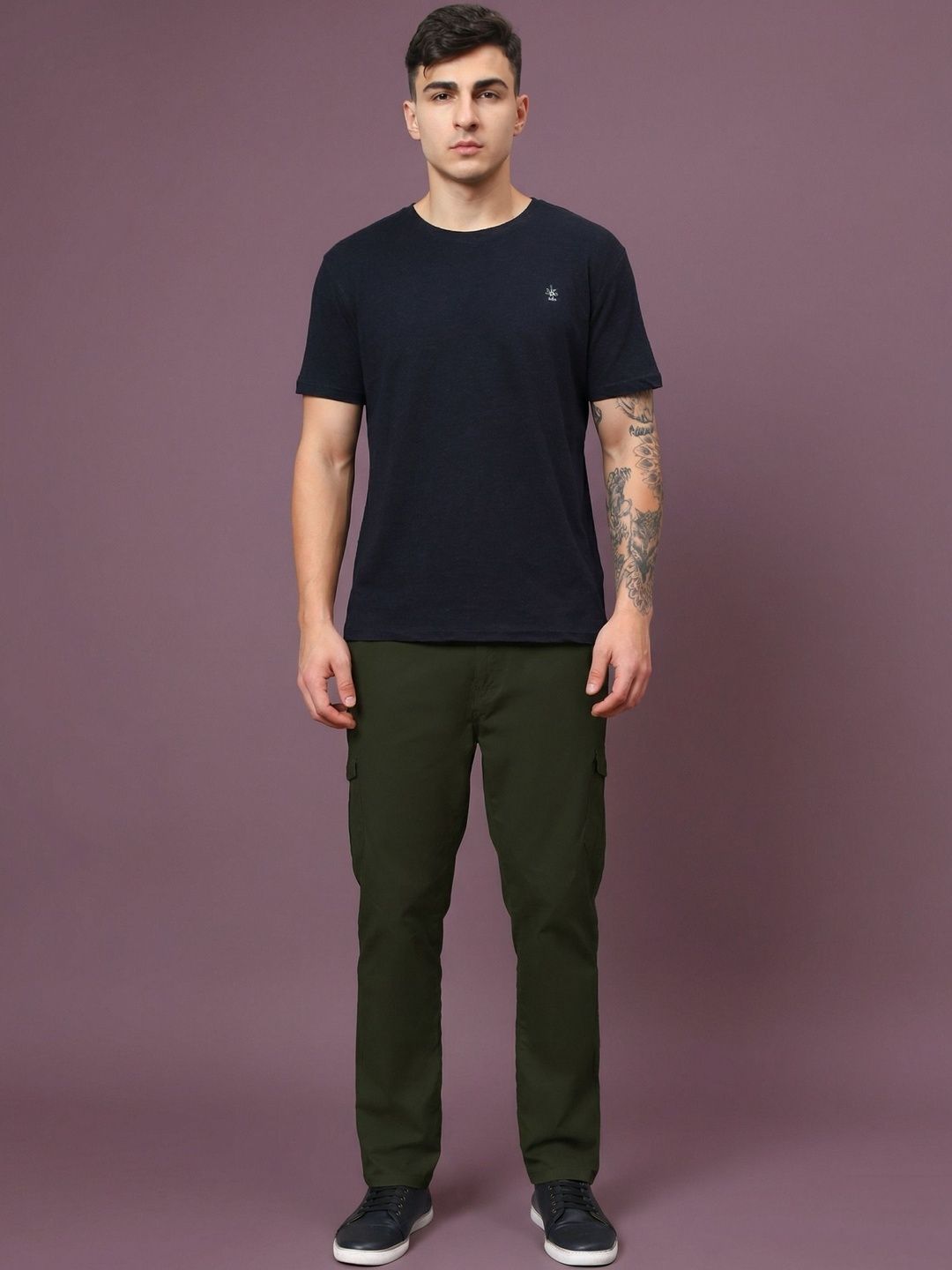 HERE&NOW Men Relaxed Easy Wash Cargos Trousers-picture-25