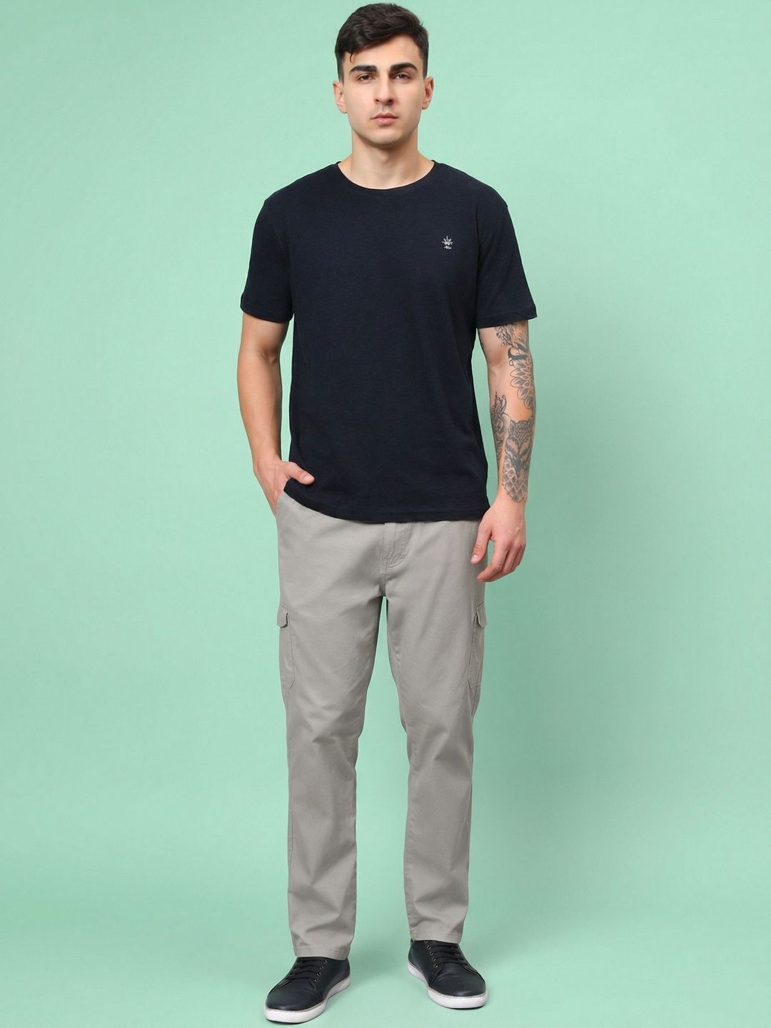 HERE&NOW Men Relaxed Easy Wash Cargos Trousers-picture-24