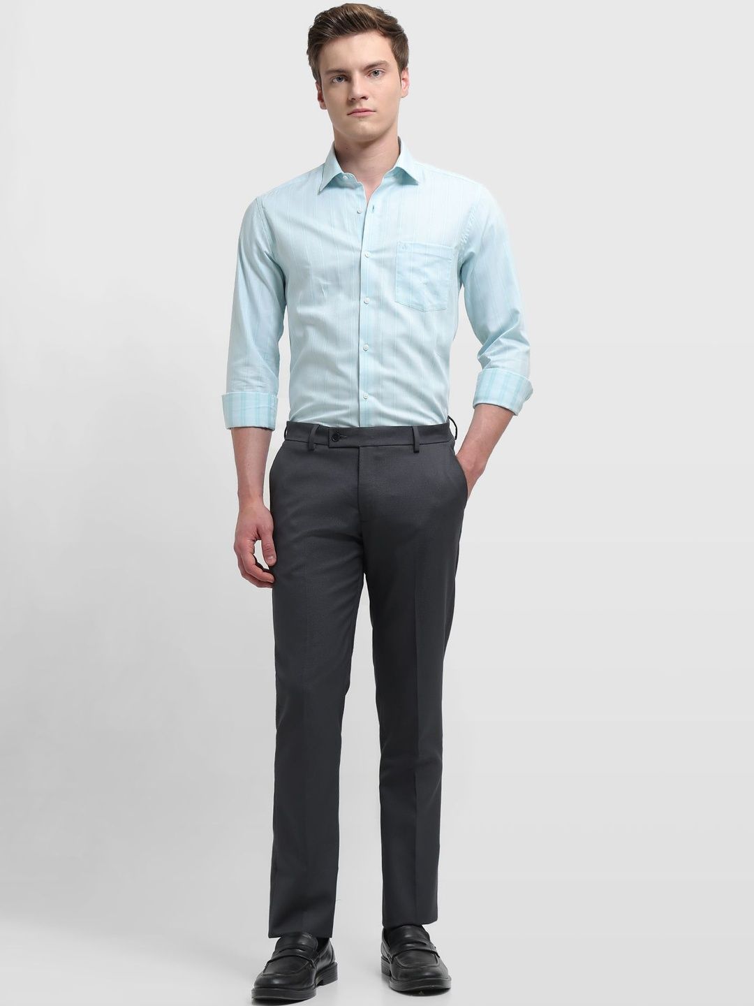 Arrow Men's Dobby Hudson Tailored Fit Trousers-picture-45