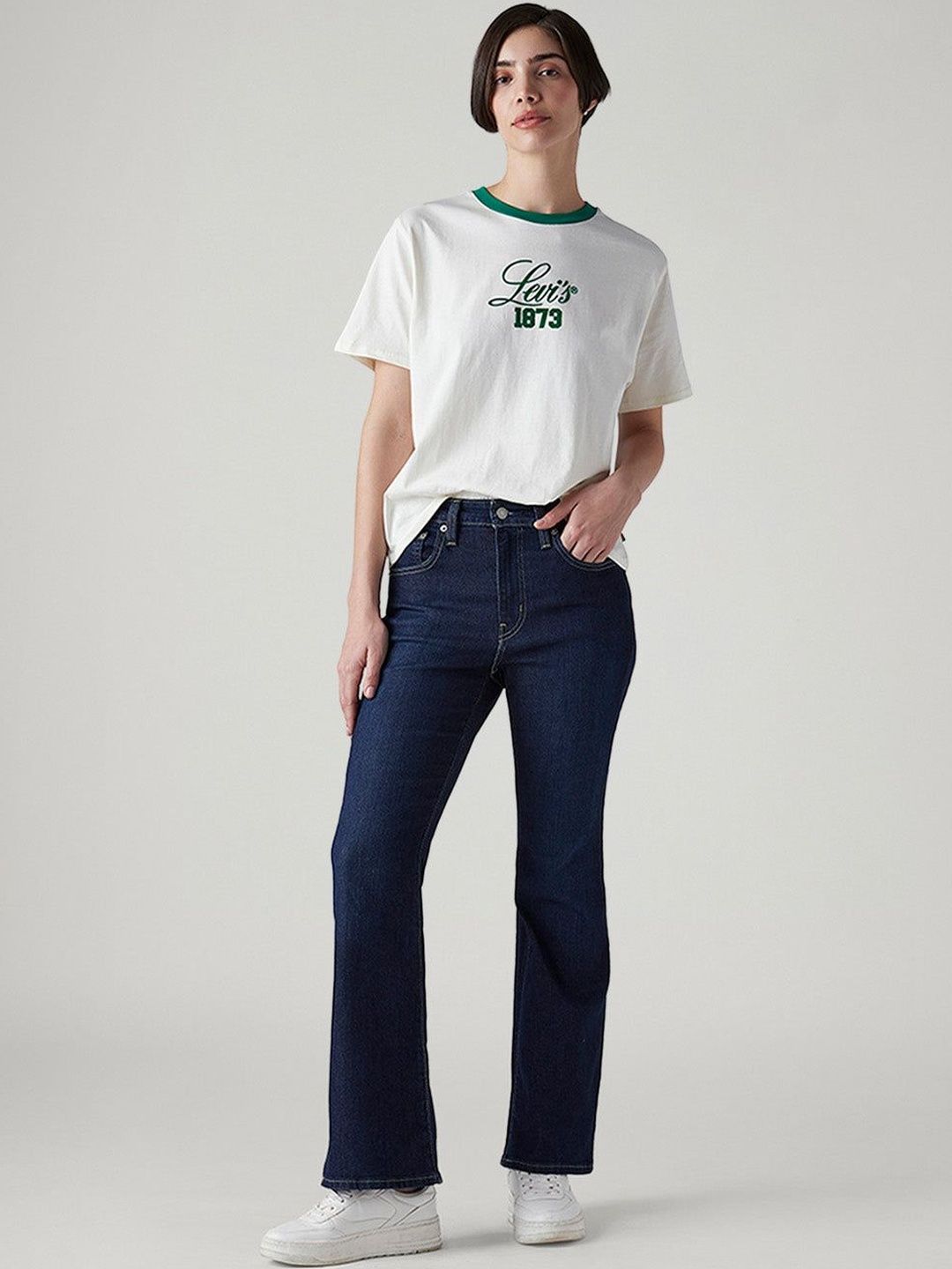 Levis Women Classic Flared High-Rise Heavy Fade Stretchable Jeans-image-37