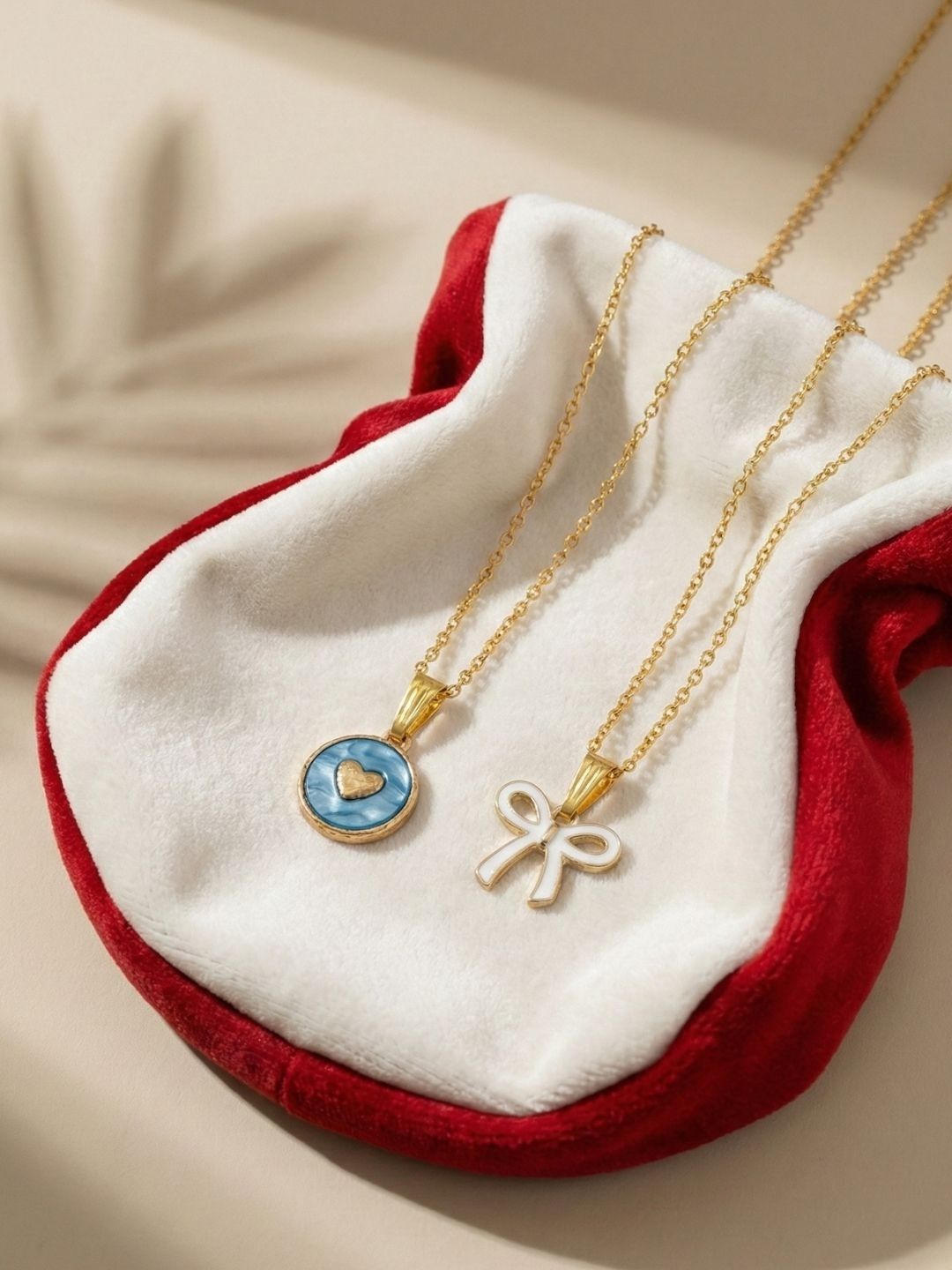 Lara Karen Set Of 2 Gold-Plated Pendants With Chains-picture-28