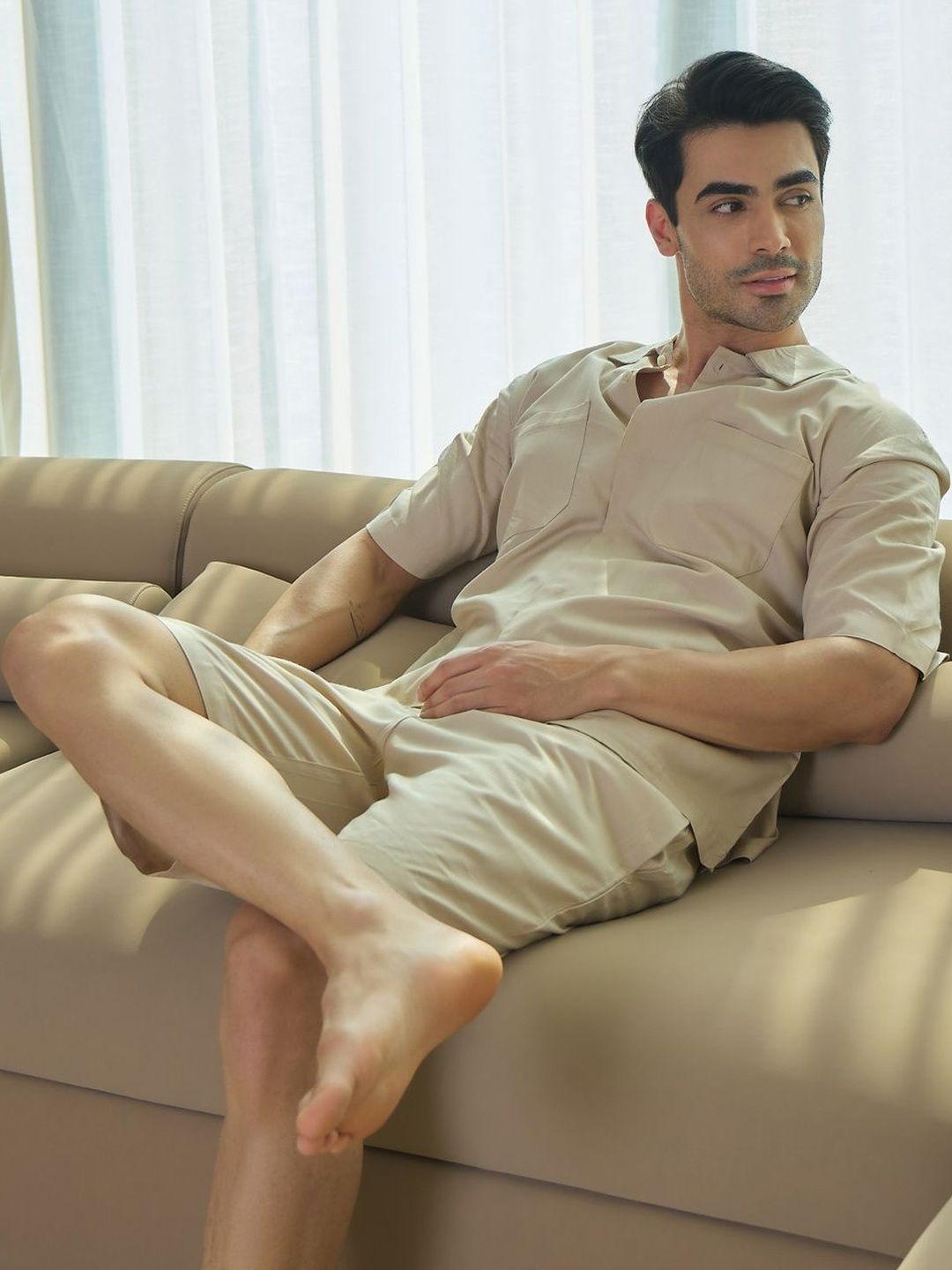 Sweet Dreams Men Solid Viscose Rayon Night suit-picture-11