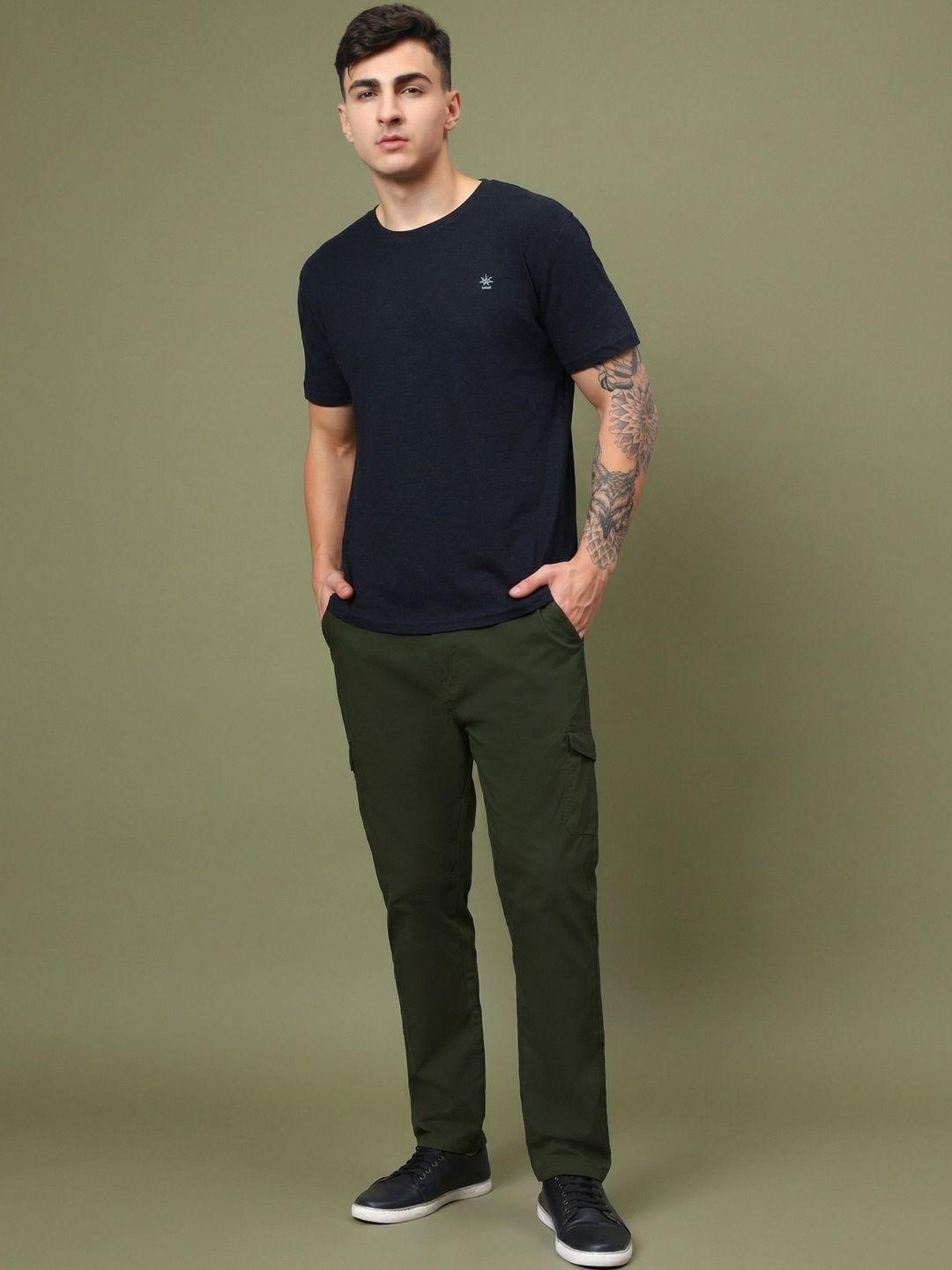 HERE&NOW Men Relaxed Easy Wash Cargos Trousers-picture-29