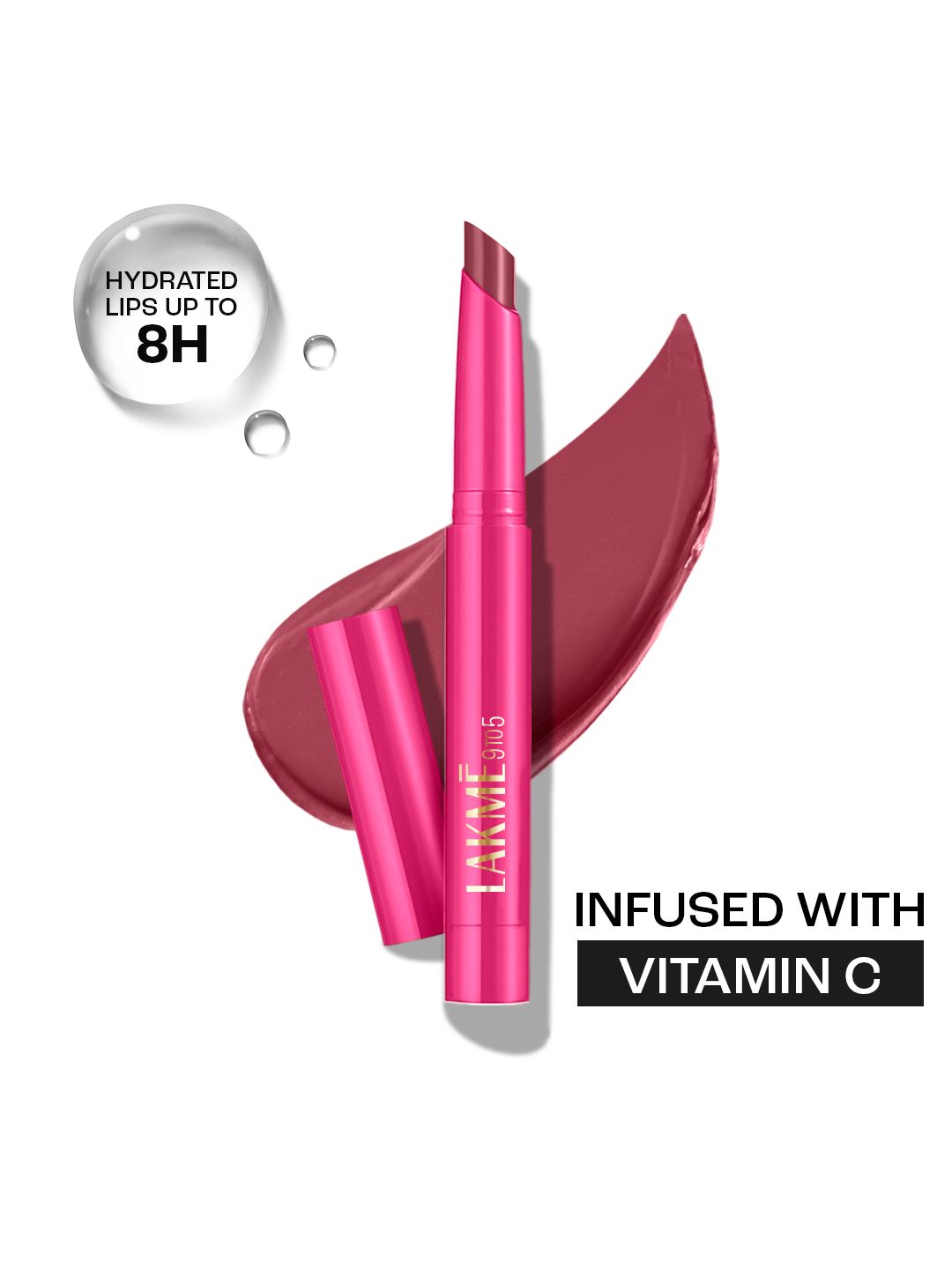 Lakme 9 to 5 Forever Matte Long-Lasting Hydration Lip Crayon with Vitamin C - Pitch Pink-picture-33