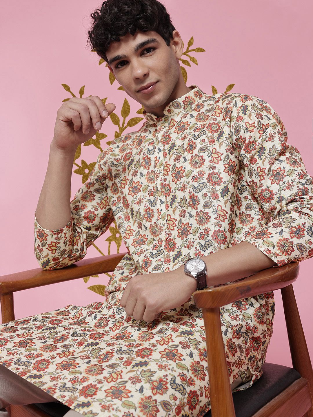 Anouk Mirage Ethnic Motifs Printed Mandarin Collar Straight Kurta-picture-34