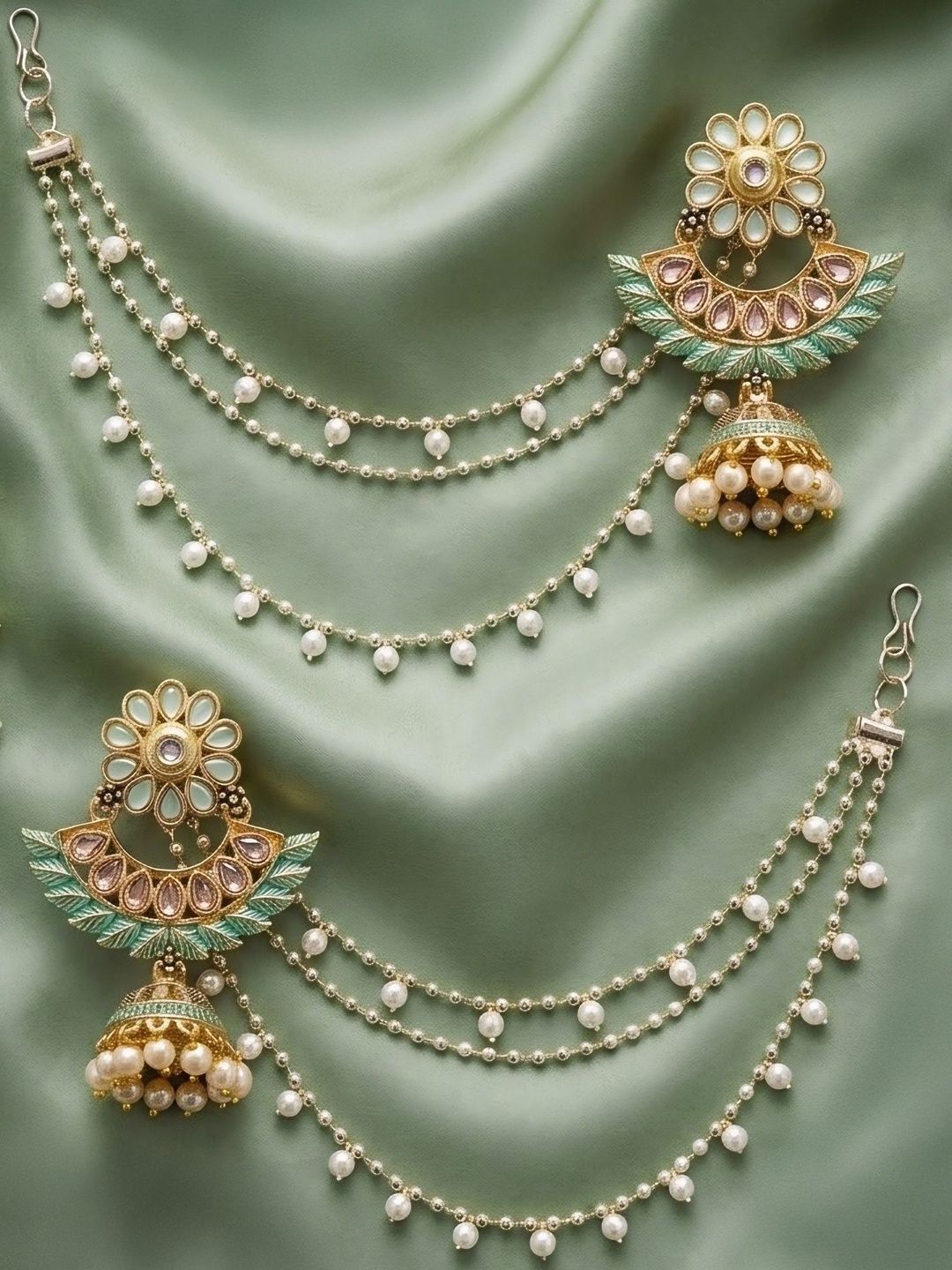 PRIVIU Geometric Jhumkas Earrings-picture-20