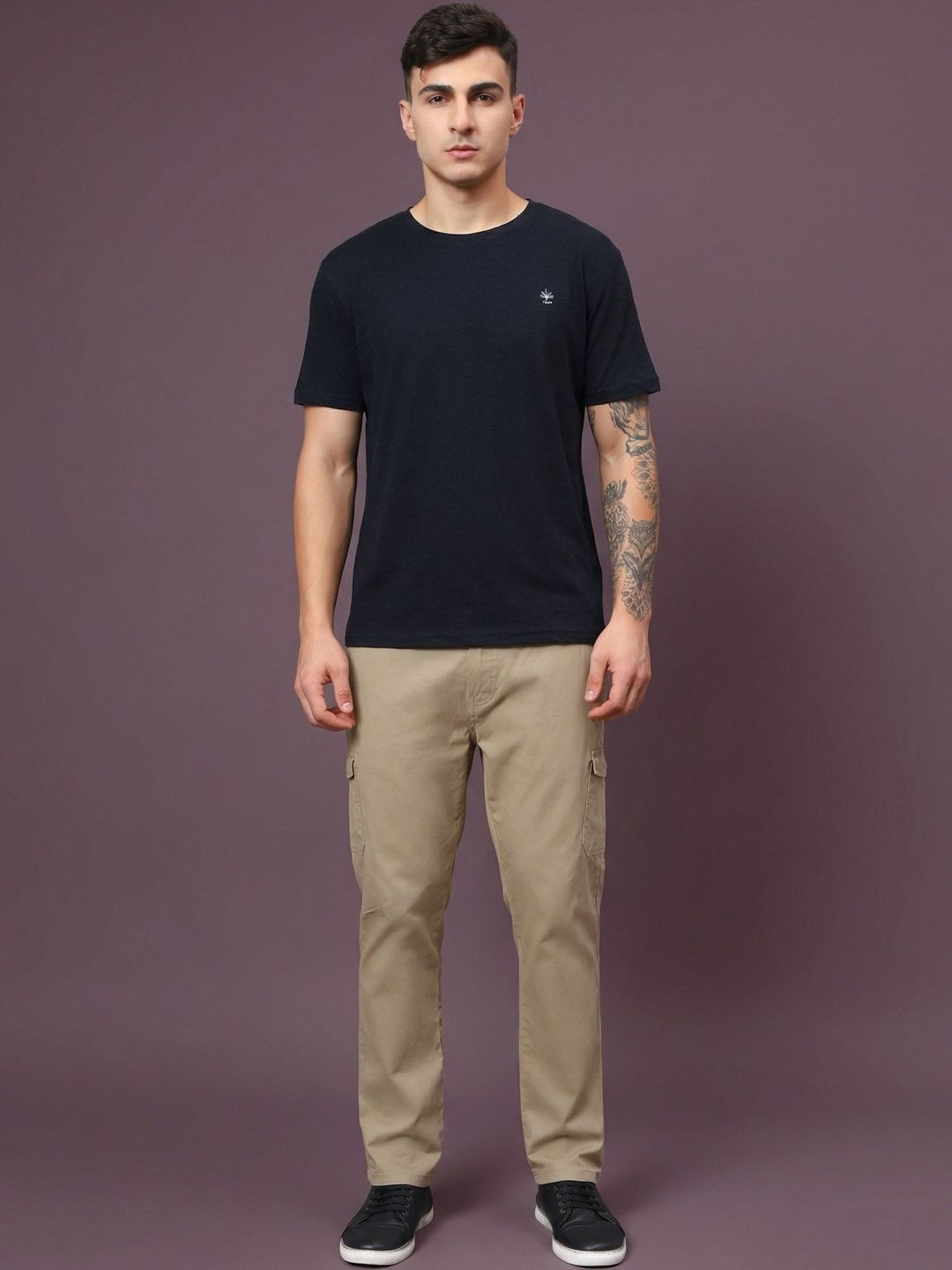HERE&NOW Men Relaxed Easy Wash Cargos Trousers-picture-31