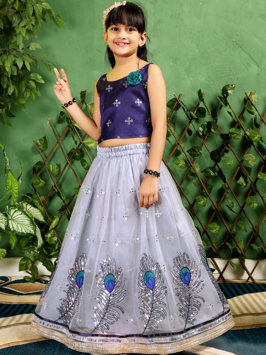 satyamfab Girls Embroidered Ready to Wear Lehenga & Blouse With Dupatta