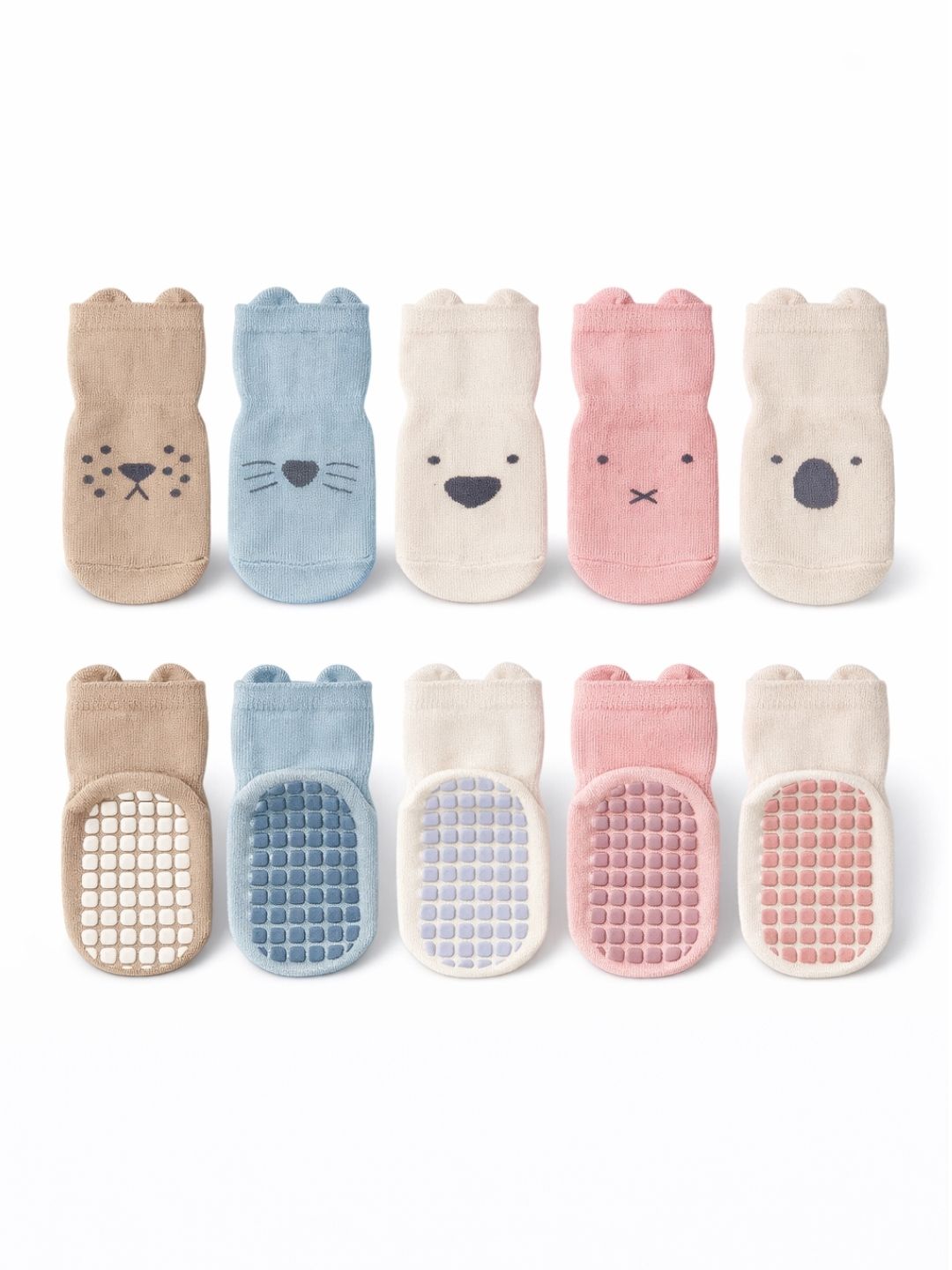 GUCHIGU Unisex Kids Pack of 5 Cotton Blend Patterned Ankle Length Socks-picture-54