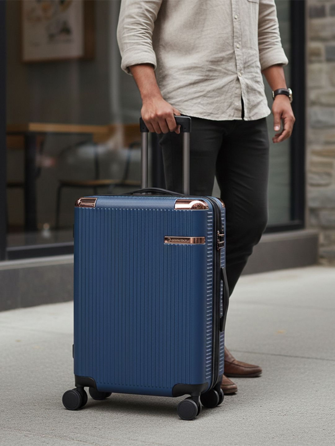 LOUIS POLO SkyTrail Textured Hard Sided Cabin Trolley Suitcase - Volume 48 L-picture-57