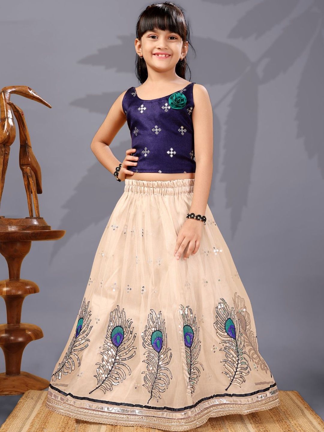 satyamfab Girls Embroidered Ready to Wear Lehenga & Blouse With Dupatta