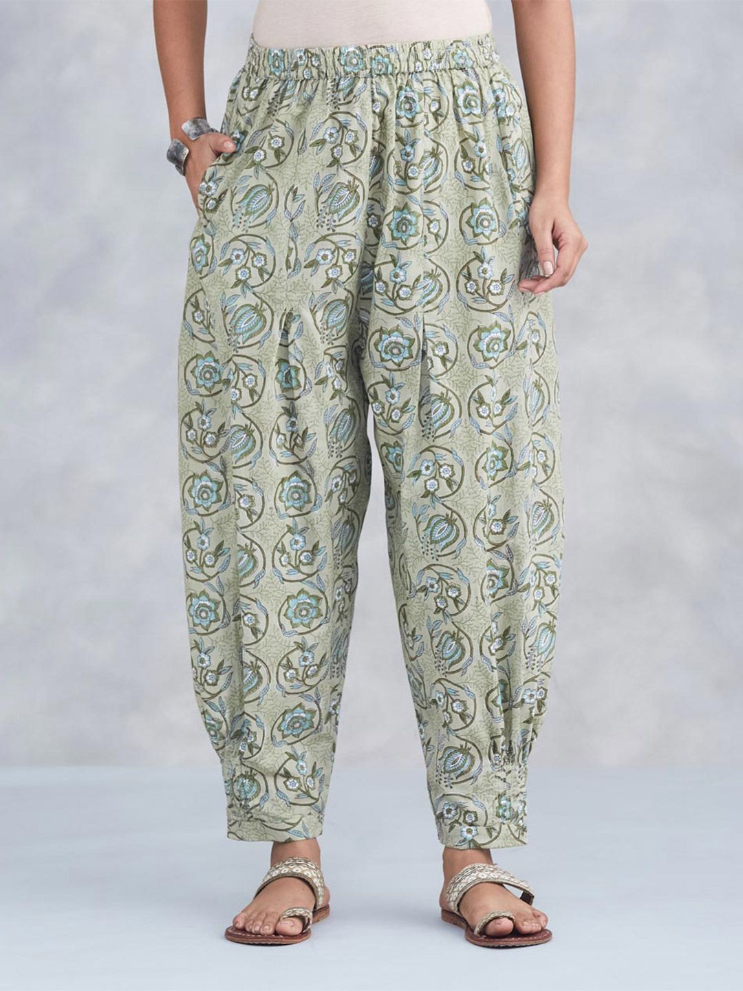 Fabindia Women Printed Block Print Loose Fit Cotton Salwar-picture-12