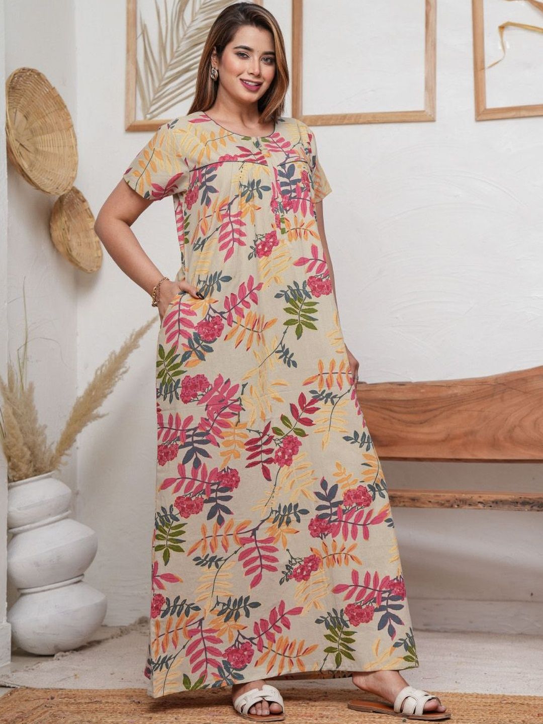 URALI Printed Maxi Nightdress-picture-5