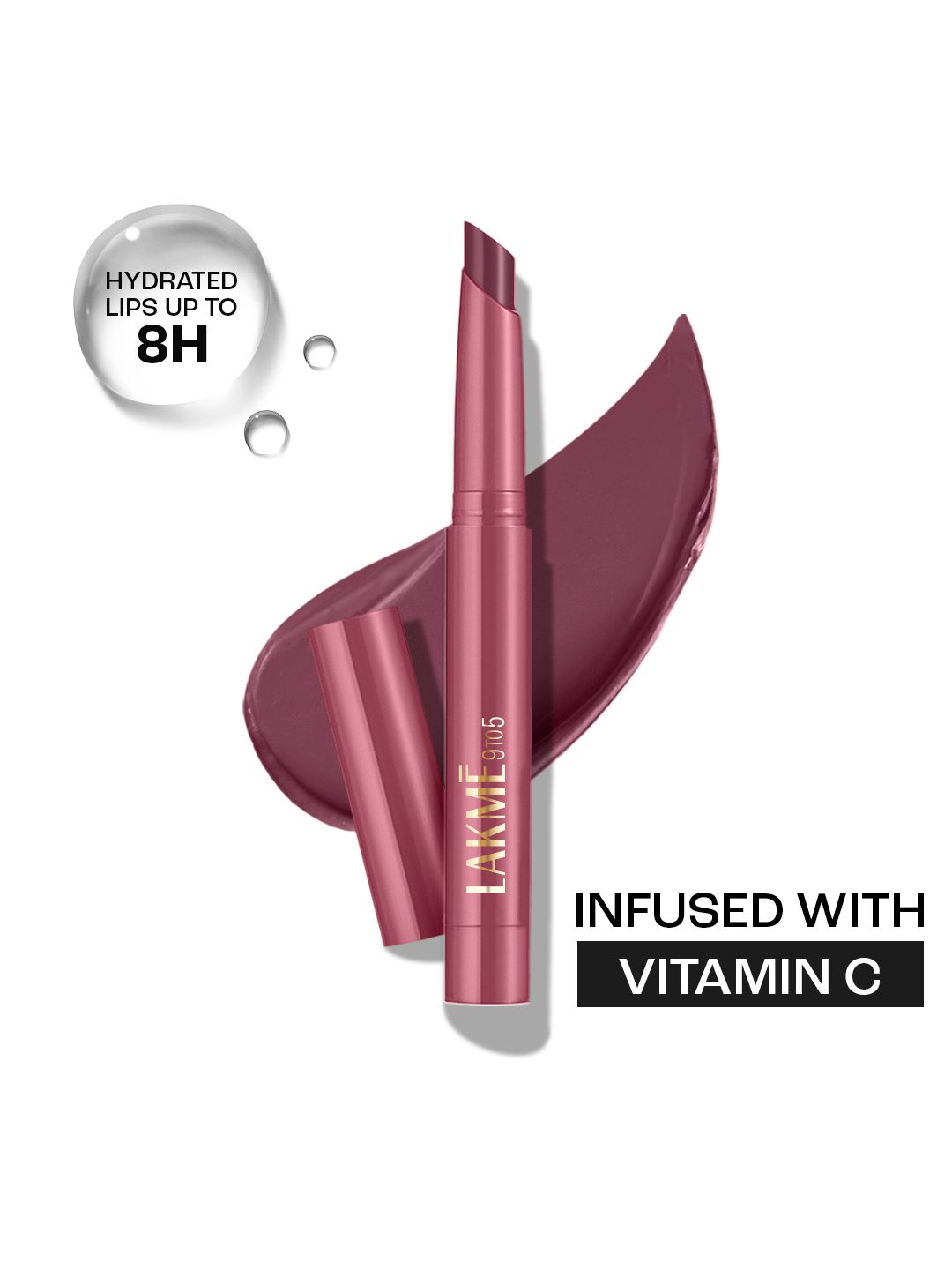 Lakme 9To5 Forever Matte Long-Lasting Hydration Lip Crayon with Vitamin C - Burgundy Bloom-picture-13