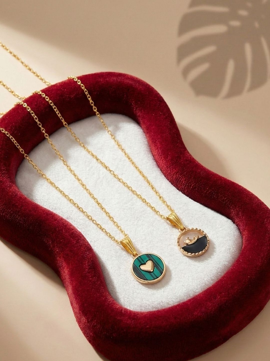 Lara Karen Set Of 2 Gold-Plated Pendants With Chains-picture-20