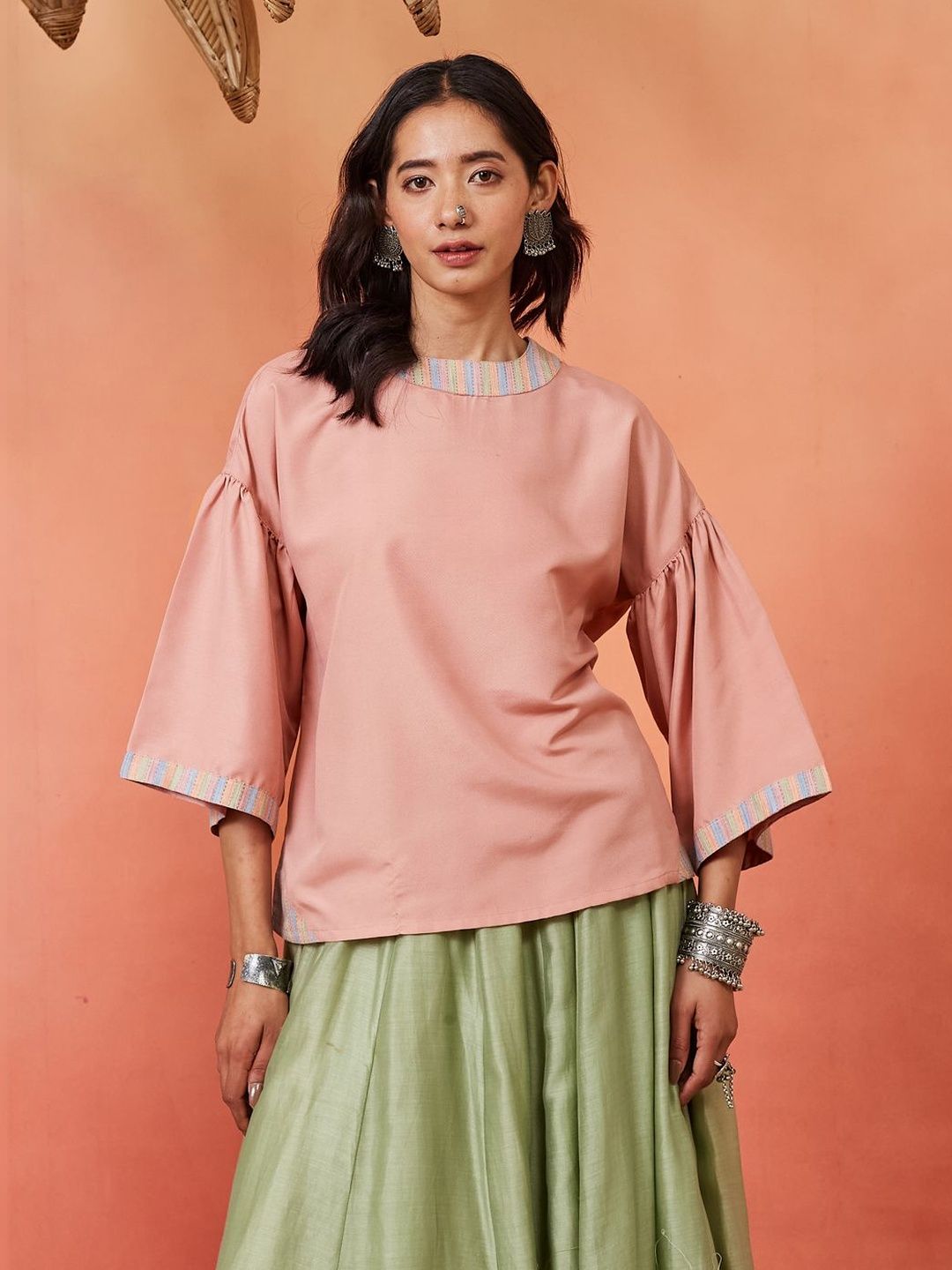 Sangria  Round Neck Regular Tops
