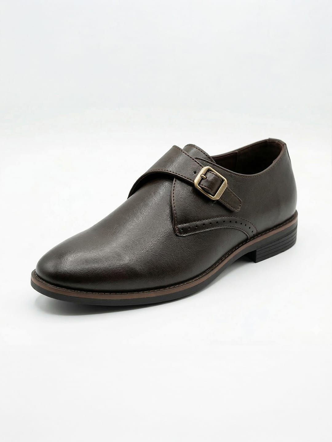House of Pataudi Men Round Toe Buckle Formal Monk-picture-58