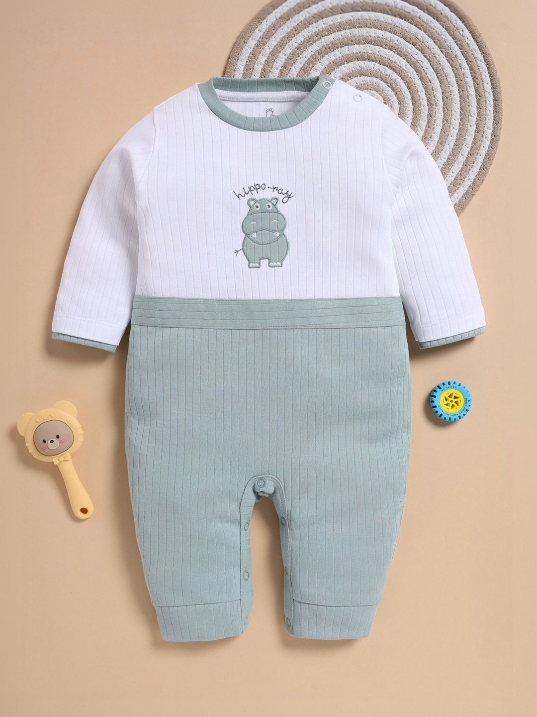 BABY GO Boys Round Neck Cotton Rompers-picture-41