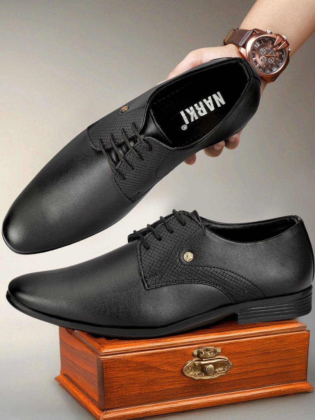 NARKI Men Round Toe Lace-Ups Oxfords Formal Shoes-picture-27