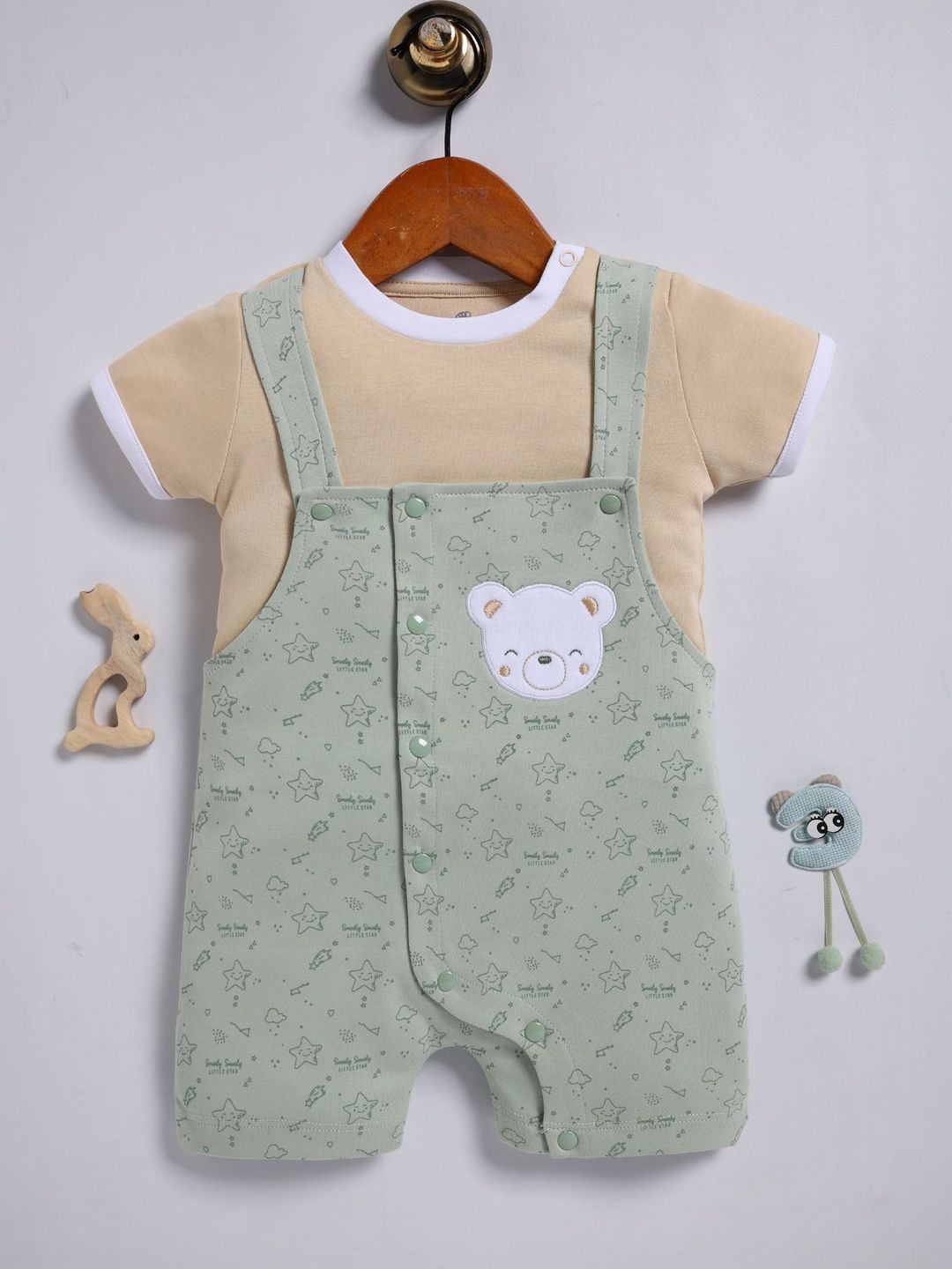 BABY GO Infant Boys Printed Cotton Short Dungaree With T-Shirt-picture-25
