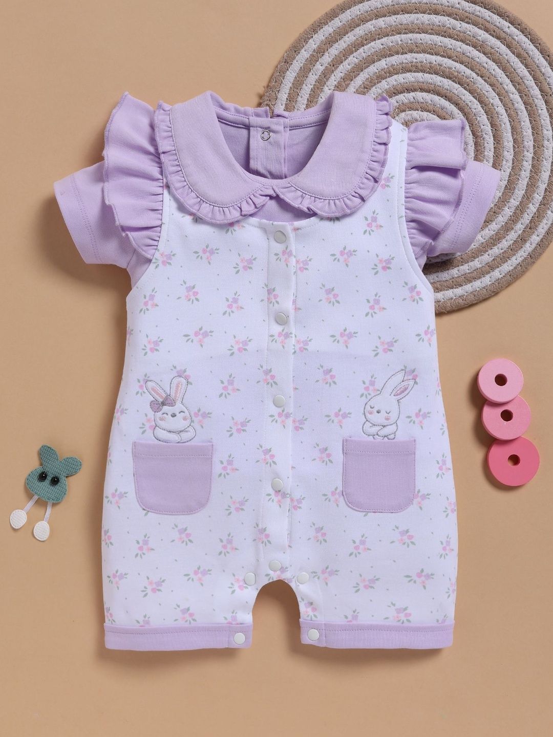 BABY GO Girls Printed Short Dungarees-picture-41