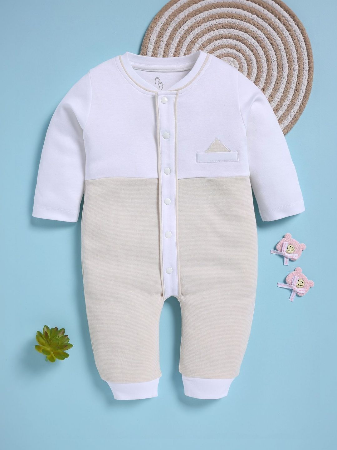 BABY GO Boys Round Neck Cotton Rompers-picture-30