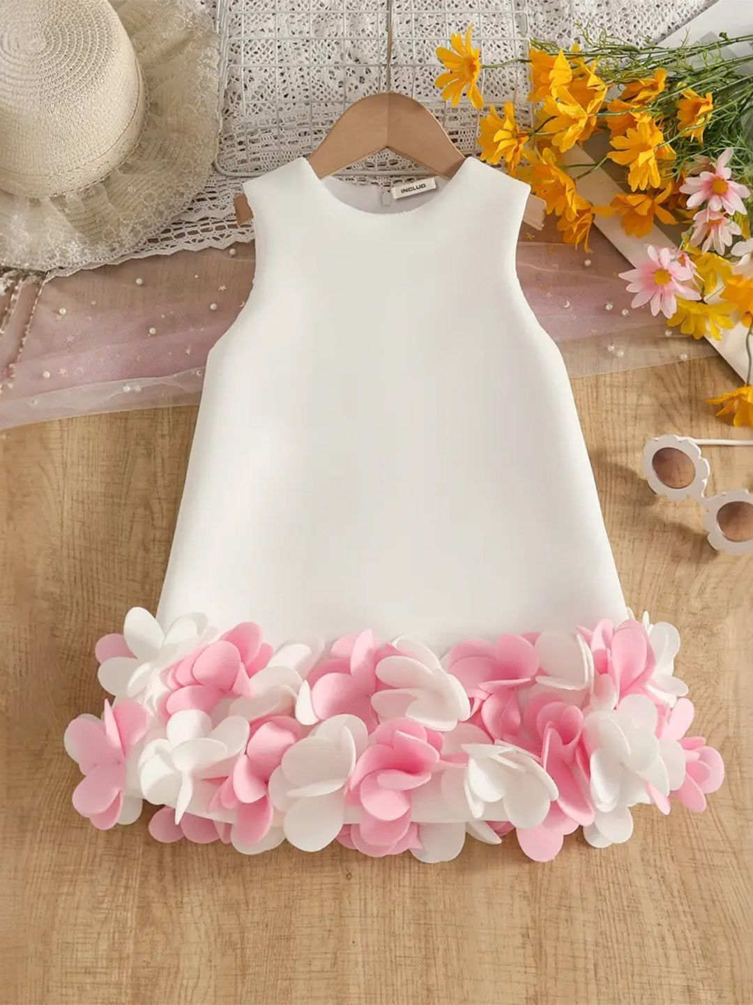 INCLUD Applique Satin Dress-image-30